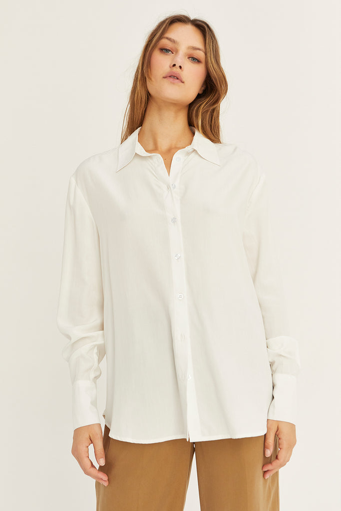 Sianna Ivory Open Back Tencel Shirt