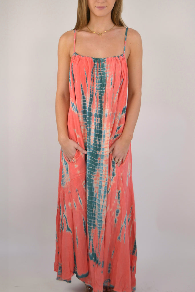 Front View - Laycee Maxi Tie Dye Dress